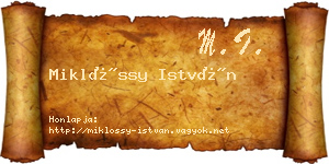 Miklóssy István névjegykártya